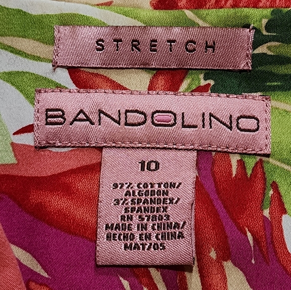 Bandolino Floral Stretch Blazer Jacket Pink Green Multicolor Size 10 - Picture 6 of 6